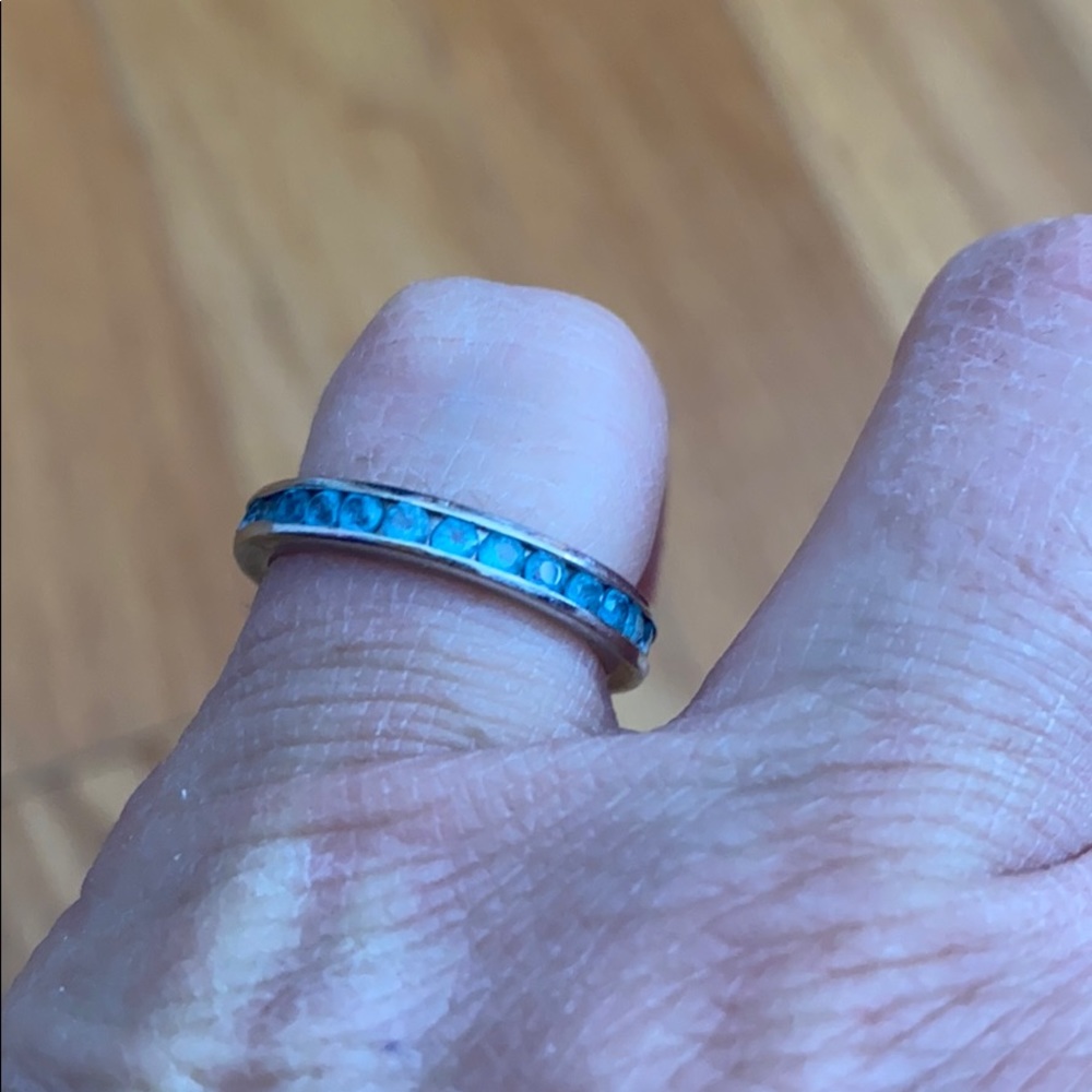 Real white gold ring with real December stones